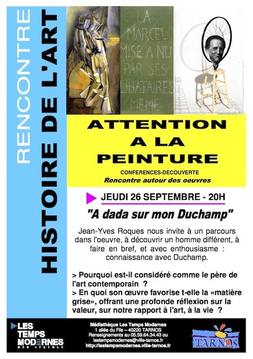 Flyer - Attention à la peinture - A dada sur mon duchamp