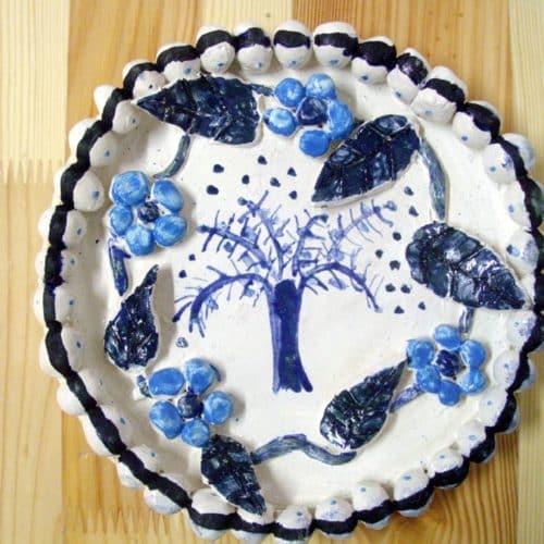 assiette bleue cobalt