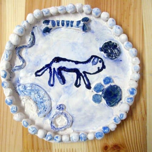 assiette bleue cobalt