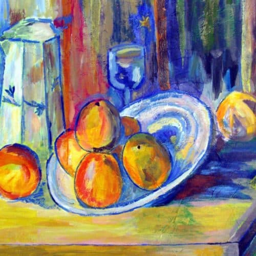 D'aprés Cezanne Isabelle Meunier Acrylique et papiers collés