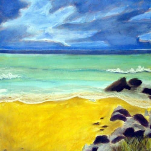 Plage Lou Anne Gouache et pastels