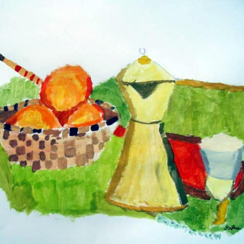 Nature morte "Afrique de nord" - Gouache - Arthur